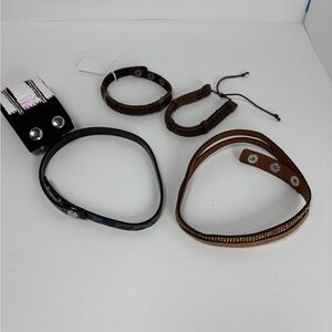 Faux Leather Bracelet Bundle | Snap, Wrap & Adjustable Styles | 6 Pieces